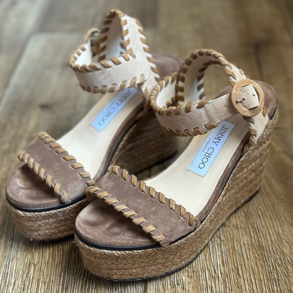 Jimmy Choo Abigail 100 Suede Wedge - Picture 1 of 5